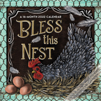 Bless This Nest 2022 12 x 12 Inch Monthly Square Wall Calendar by Hopper Studios, Chalkboard Style Artwork 1773726862 Book Cover