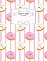 Composition Notebook: Kawaii College Ruled Narrow Line Comp Books for School - Donuts And Stripes 1797503197 Book Cover