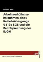 Arbeitsverh Ltnisse Im Rahmen Eines Betriebs Bergangs: 613a Bgb Und Die Rechtsprechung Des Eugh 3868152091 Book Cover