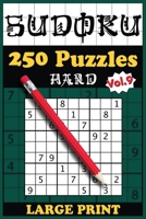 250 Hard Sudoku Puzzles with solutions: Volume 9 B09SNQBJQ3 Book Cover