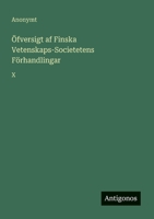 Öfversigt af Finska Vetenskaps-Societetens Förhandlingar: X 3368202847 Book Cover