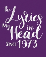 The Lyrics In My Head Since 1973  Notebook Birthday Gift: Blank Sheet Music Notebook / Journal Gift, 120 Pages, 5x8, Soft Cover, Matte Finish 1674295049 Book Cover