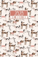 2020 Daily Diary: A5 Full Day on a Page to View DO1P Planner Lined Writing Journal Tan, Brown, & Pink Cute Dogs Cover 1706708637 Book Cover