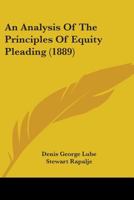 An Analysis Of The Principles Of Equity Pleading 116456725X Book Cover