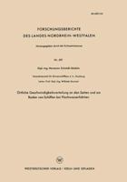 Ortliche Geschwindigkeitsverteilung an Den Seiten Und Am Boden Von Schiffen Bei Flachwasserfahrten 3663066312 Book Cover