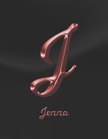 Jenna: 1 Year Weekly Planner with Note Pages (12 Months) | Black Marble Rose Gold Pink Effect Letter J | 2020 - 2021 | Week Planning | Monthly ... | Plan Each Day, Set Goals & Get Stuff Done 1699814848 Book Cover