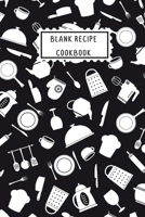 Blank Recipe Cookbook: Cooking Pots And Pans Black Background Design Blank Write In Recipe Book 1073125394 Book Cover