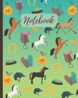 Notebook: Horse Racing & Equestrian Sport - Lined Notebook, Diary, Track, Log & Journal - Cute Gift for Kids, Teens, Men, Women Who Love Horse Riding (8" x10" 120 Pages) 1070772852 Book Cover