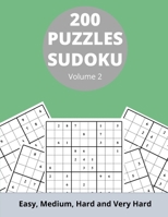 200 Sudoku Puzzles: Vol 2 | Easy, Medium, Hard & Very Hard B08HTGG97Q Book Cover