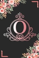 O: Watercolor Flower & Marbel - Motivational and Inspirational Trendy Monogram Initial Letter Women & Girls Coworker Office Funny Notebook Wide Ruled ... Idea in Holidays Birthday Or Anniversary 2020 1671508378 Book Cover
