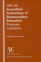 1997-98 Accredited Institutions of Postsecondary Education: Programs - Candidates 1573560855 Book Cover