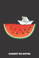 Carnet de Notes: Pastèque dans l'espace A5 ligné - 120 pages pour les gens à la mode (noir) (French Edition) 1688009051 Book Cover