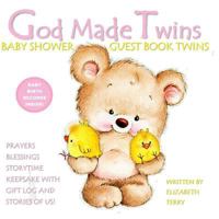 Baby Shower Guest Book Twins: God Made Twins: Girls Twin Baby Book for Baby Shower Guest Book Pink Grey Gray Pink and Purple 1986246469 Book Cover