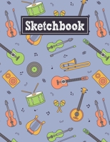Sketchbook: 8.5 x 11 Notebook for Creative Drawing and Sketching Activities with Music Instruments Themed Cover Design 170993767X Book Cover