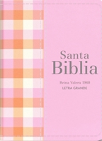 Biblia RVR 1960 Compacta Símil Piel Cuadros Rosa Claro (Bible RVR 1960 Compact Size LeatherLike Light Pink Checked Pattern (Spanish Edition) 8418853476 Book Cover