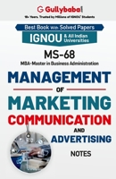 MS-68 Management of Marketing Communication and Advertising 9381066418 Book Cover