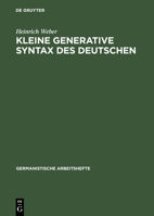 Traditionelle Syntax Und Generative Syntaxtheorie: Aus: Kleine Generative Syntax Des Deutschen, 1 3484250135 Book Cover