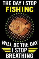 The Day I Stop Fishing Will Be The Day I Stop Breathing: Blank Lined Journal Notebook for Fishing Lovers To Record Details of Fishing Trip Experiences and Memories 1651122504 Book Cover