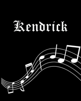Kendrick: Sheet Music Note Manuscript Notebook Paper - Personalized Custom First Name Cover - Musician Composer Instrument Composition Book - 12 Staves a Page Staff Line Notepad & Notation Guide - Cre 1702659526 Book Cover