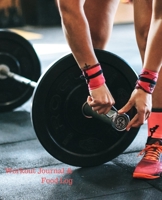 Workout Journal & Food Log: Men's and Women's Workout & Food Journal / Notebook / Diary, 90 Day (three Month) 190 pages Daily Exercise Meal Progress Tracker, with person and bar with weight plates 1673777341 Book Cover