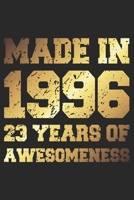 23 Years Of Awesomeness: Blank Lined Journal, Golden, Happy 23rd Birthday Notebook, Diary, Logbook, Perfect Gift For 23 Year Old Boys And Girls 1700619934 Book Cover