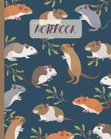 Notebook: Cute Gerbils Cartoon Cover (Volume 3) - Lined Notebook, Diary, Track, Log & Journal - Gift for Boys Girls Teens Men Women (8"x10" 120 Pages) 1080157182 Book Cover