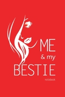 Me and My Bestie Notebook, Blank Write-in Journal, Dotted Lines, Wide Ruled, Medium (A5) 6 x 9 In (Red) 171438327X Book Cover