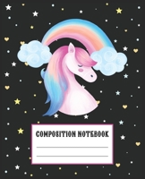 Composition Notebook: Beautiful Unicorn Themed Wide Ruled Composition Notebook For All Horse Lovers. An Adorable Gift For Kids, Teens, Boys & Girls 1661296076 Book Cover