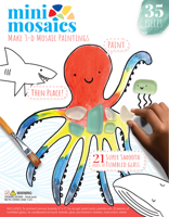 Mini Mosaics Underwater Giants: Paint and Decorate Canvas Boards with Tumbled Glass - DIY Mixed-Media Craft Gift for Ages 6 and Up 0764371843 Book Cover