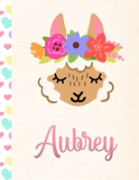Aubrey: 2020. Personalized Weekly Llama Planner For Girls. 8.5x11 Week Per Page 2020 Planner/Diary With Pink Name 1671269071 Book Cover