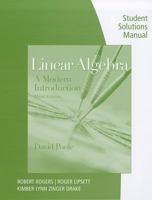 Student Solutions Manual for Poole's Linear Algebra: A Modern Introduction, 4th 0538737719 Book Cover