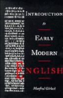 Introduction to Early Modern English 1139166018 Book Cover