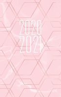Mein Taschenkalender 2020 - 2021 : Wochenplaner F?r 18 Monate - Von Januar 20 Bis Juni 21 - Mit Feiertagen, Jahreskalender, Monatskalender - Marmor Pastell Rosa 1709156872 Book Cover