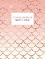 Composition Notebook: Wide-Ruled Coral Mermaid Style Fish Scale Design 1073723968 Book Cover