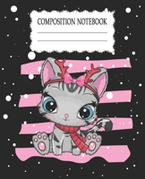 Composition Notebook: Adorable Cat Themed Wide Ruled Composition Notebook For All Cat Lovers 1661681891 Book Cover