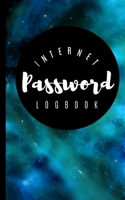 Internet Password Logbook: Password Keeper Username Protection and Log Book Organizer with Alphabet Tabs | Modern Journal with Calligraphy Hand ... | Blue & Black Space Nebula Galaxy Art 169693091X Book Cover