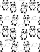 Notebook: 8.5 x 11, college-ruled, 120 pages, panda wallpaper 109025654X Book Cover