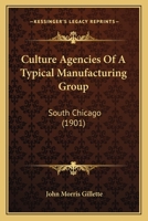 Culture Agencies Of A Typical Manufacturing Group: South Chicago 1164615807 Book Cover