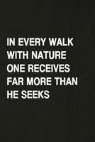 In Every Walk With Nature One Receives Far More Than He Seeks: Hiking Log Book, Complete Notebook Record of Your Hikes. Ideal for Walkers, Hikers and Those Who Love Hiking 1797080903 Book Cover