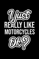 I Just Really Like Motorcycles Ok?: Christmas Gift for Motorcycles lover Funny Motorcycles Journal Nice 2019 Christmas Present for Motorcycles 6x9inch 120 pages 1702313700 Book Cover