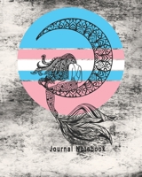Journal Notebook: Transgender LGBT Distressed Mermaid Notebook, Journaling Composition Book ,Blank Lined 8 x 10 1711577243 Book Cover