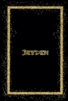 Jayden: Name Jayden Monogram Notebook - 120 Pages - Size 6x9, Soft Cover, Matte Finish- Gold Confetti Glitter Monogram Blank Lined Note Book, Writing Pad, Journal or Diary Kids, Girls Men & Women 1660391032 Book Cover