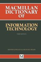 Macmillan Dictionary of Information Technology 0333460502 Book Cover