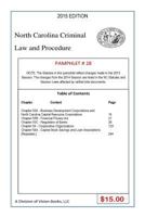 North Carolina Criminal Law and Procedure-Pamphlet 28 1502912678 Book Cover