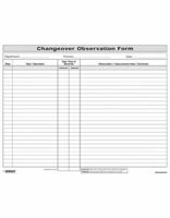 Quick Changeover: Observation Form: Observation Form 1138078905 Book Cover