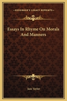 Essays in Rhyme On Morals and Manners 1019078294 Book Cover