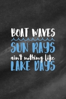 Boat Waves Sun Rays Ain't Nothing Like Lake Days: All Purpose 6x9 Blank Lined Notebook Journal Way Better Than A Card Trendy Unique Gift Black Texture Lake 1706276788 Book Cover