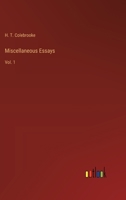 Miscellaneous Essays: Vol. 1 3368177230 Book Cover