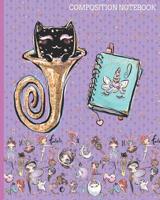 J Composition Notebook: Monogrammed Initial Primary School Wide Ruled Interior Notebook 1082276251 Book Cover