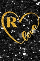 R Monogram Notebook lettre R Notebook journal Gold Confetti Glitter for Women and Girls.: Lined Note Book, Writing Pad, Journal or Diaryfor Kids, Girls & Women - 110 Pages - Size 6x9 1661992250 Book Cover